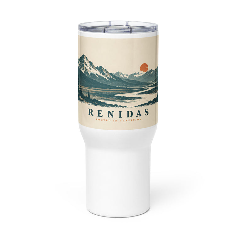Renidas Mountain Stillness Travel Tumbler, front view