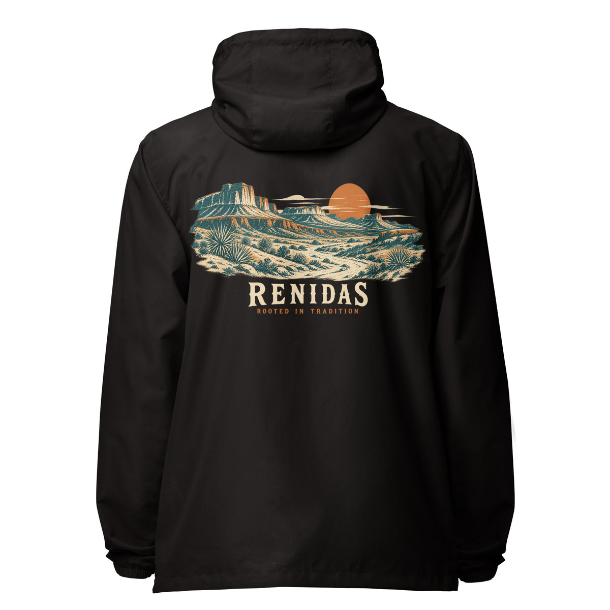 Renidas Desert Passage Windbreaker in Black, back view